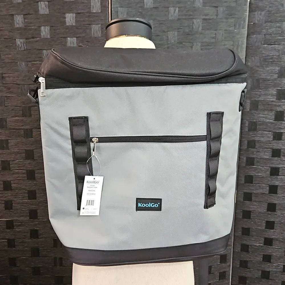 NWT Koolgo Black & Gray 20 Can Backpack Cooler